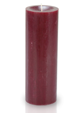 Bougie cylindre premium Rouge carmin 7x20cm