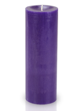 Bougie cylindre premium Violet aubergine 7x20cm
