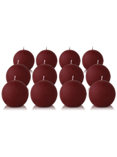 Pack de 12 bougies ronde Bordeaux 7cm