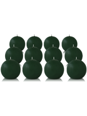 Pack de 12 bougies ronde Vert Sapin 7cm