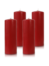 Pack de 4 bougies cylindres Carmin 7x21cm
