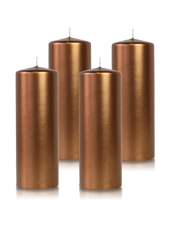 Pack de 4 bougies cylindres Bronze 7x21cm