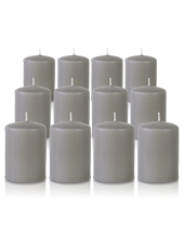 Pack de 12 bougies votives Gris 5x7cm