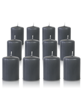 Pack de 12 bougies votives Gris Anthracite 5x7cm