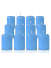 Pack de 12 bougies votives Bleu Turquoise 5x7cm