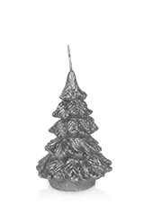 Bougie Sapin Cire Argent 11 cm