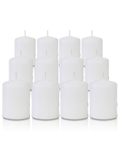 Pack de 12 bougies votives Blanches 5x7cm