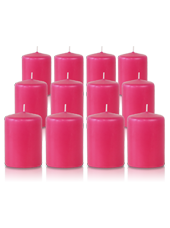 Pack de 12 bougies votives Fuchsia 5x7cm