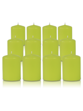 Pack de 12 bougies votives Vert citron 5x7cm