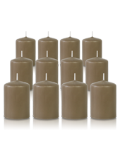 Pack de 12 bougies votives Taupe 5x7cm