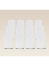 Pack de 12 bougies cylindres Blanches 6x10cm