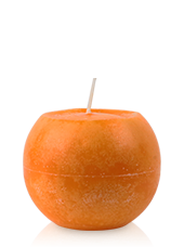 Bougie ronde marbrée Orange 8cm