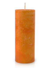 Bougie marbrée Orange 18x7cm