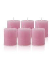 Pack de 6 Bougies Rustiques Vieux Rose 8x7cm