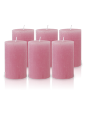 Pack de 6 Bougies Rustiques Vieux Rose 11x7cm