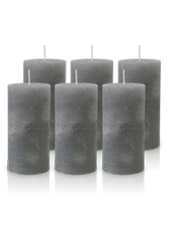 Pack de 6 Bougies Rustiques Gris 14x7cm