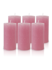 Pack de 6 Bougies Rustiques Vieux Rose 14x7cm