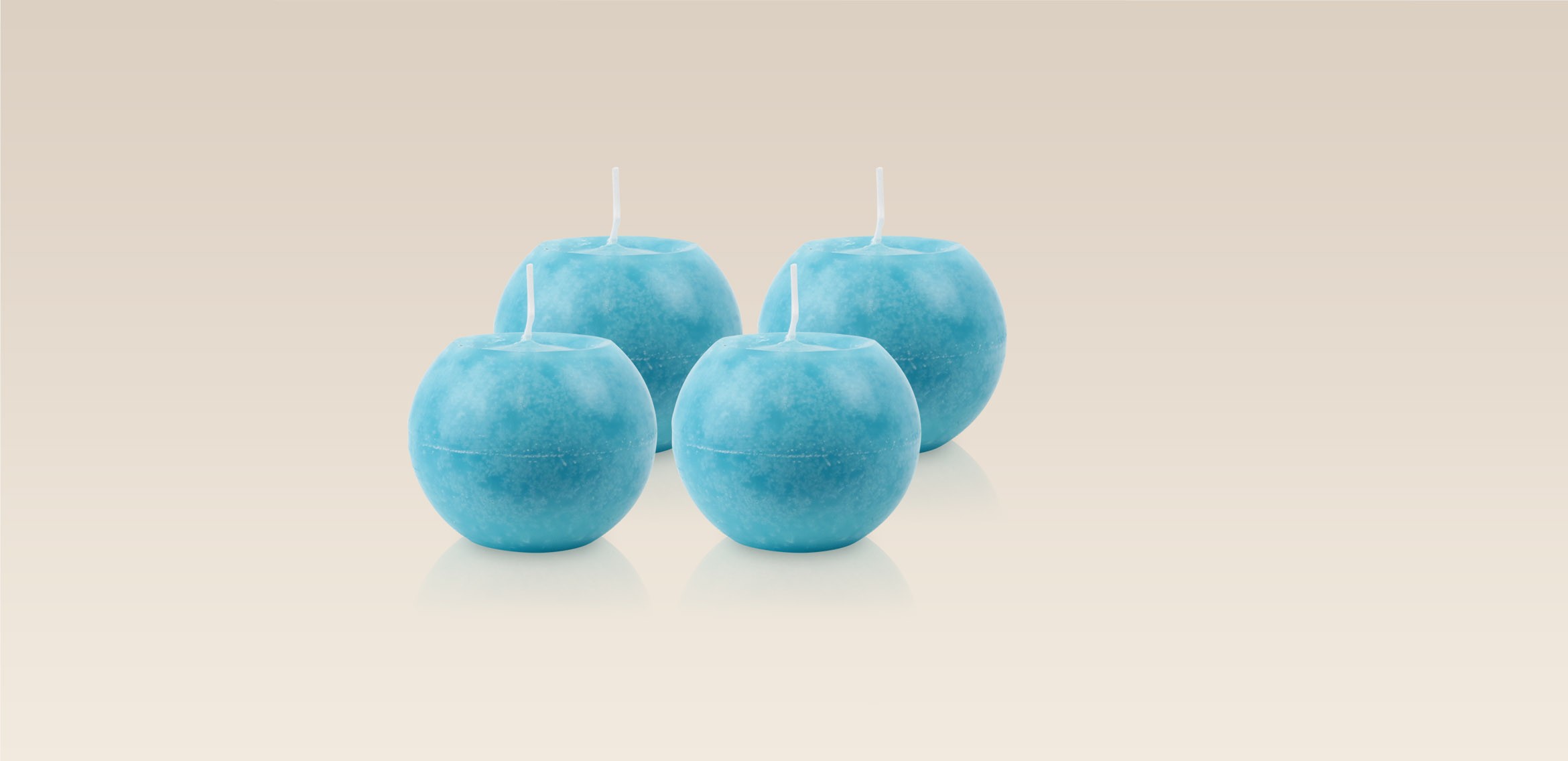 Pack de 4 Bougies Haute Qualité marbrées Turquoise 18x7cm - WeCandle
