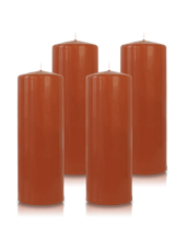 Pack de 4 bougies cylindres Caramel 7x21cm