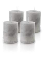 Pack de 4 Bougies Marbrées Gris 7x5cm