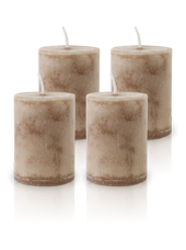 Pack de 4 Bougies Marbrées Taupe 7x5cm