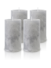 Pack de 4 Bougies Marbrées Gris 13x7cm