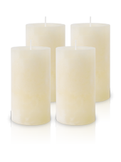 Pack de 4 Bougies Marbrées Ivoire 13x7cm