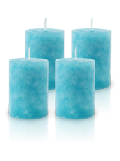 Pack de 4 Bougies Marbrées Turquoise 7x5cm