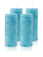 Pack de 4 Bougies Marbrées Turquoise 18x7cm