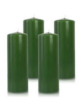 Pack de 4 bougies cylindres Vert 7x21cm