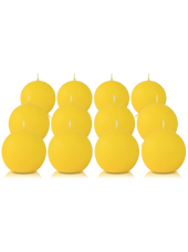 Pack de 12 bougies ronde Jaune 7cm