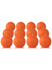 Pack de 12 bougies ronde Orange 7cm