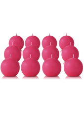 Pack de 12 bougies ronde Fuchsia 7cm