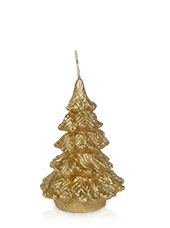 Bougie Sapin Cire Sapin Or 11 cm