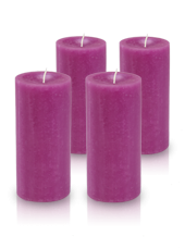 Pack de 4 bougies cylindre premium Fuchsia 7x15cm