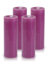 Pack de 4 bougies cylindre premium Fuchsia 7x20cm