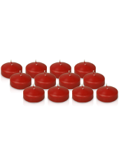 Pack de 12 Bougies flottantes Rouge 5cm