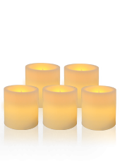 Pack de 5 bougies pilier LED Ivoire 7x7,5cm